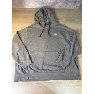 Nike Sportswear Club Fleece Hoodie Mens XXL Charcoal Grey Pullover BV2654-071